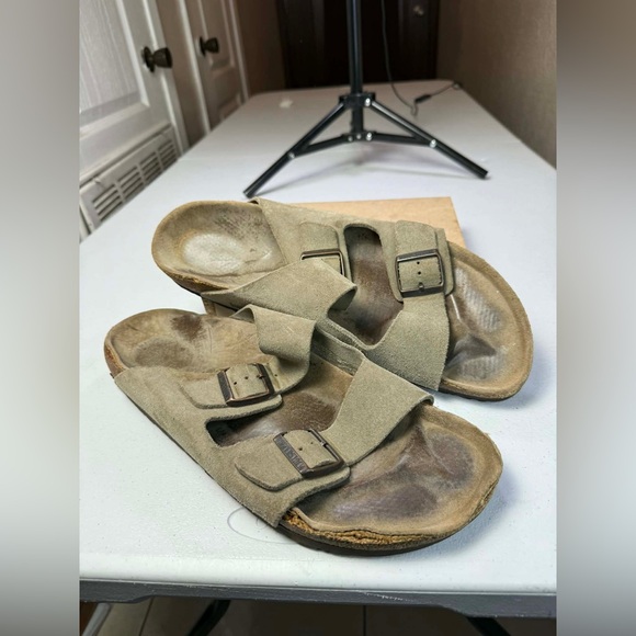 Birkenstock Arizona Soft Footbed Taupe Suede Men Regular Sandal Sz 48 / US 15 - Picture 12 of 14